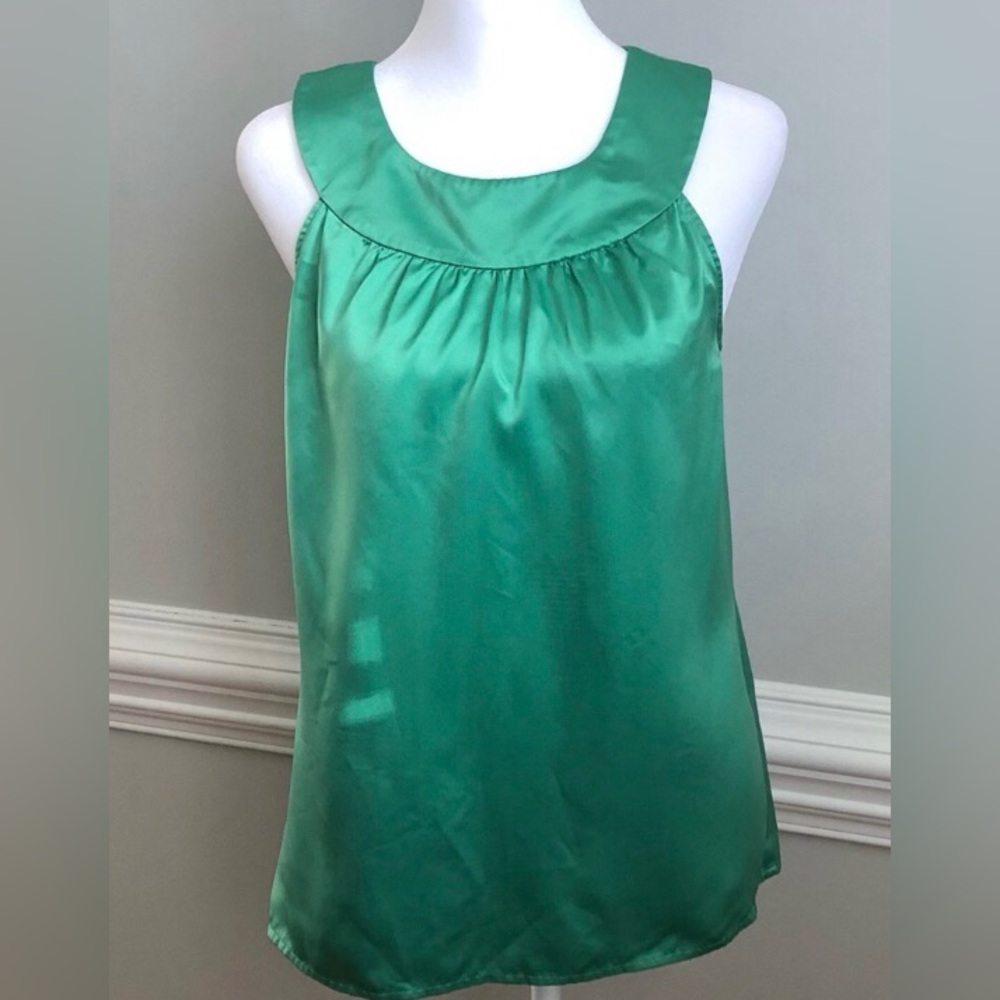 Ann Taylor Green Sleeveless Dress Blouse